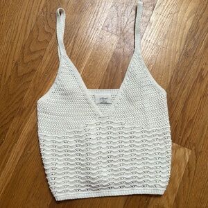 Aritzia White Knit Tank Top